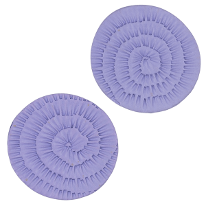 Handcrafted oversized polymer clay studs by Héloïse Artisanal Jewelry in enchanting wisteria feature a signature spiral texture. These distinctive statement pieces combine artistic narrative with professional elegance, perfect for sophisticated statement style.