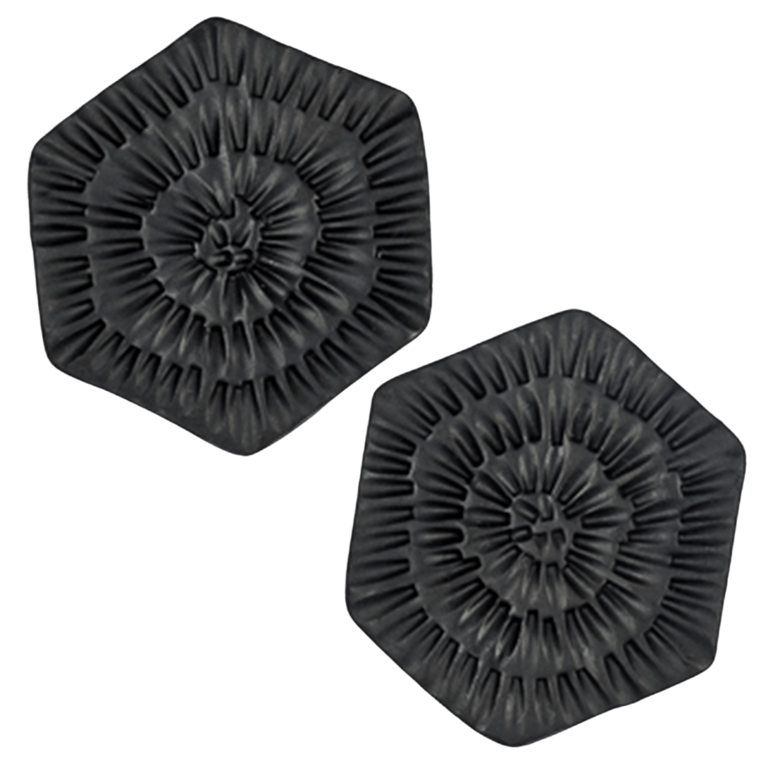 The Hex Stud Earrings Jet Black